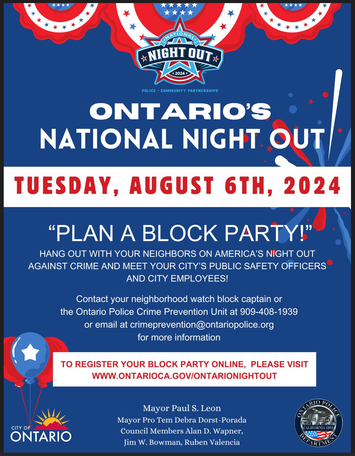 Ontario National Night Out 2024