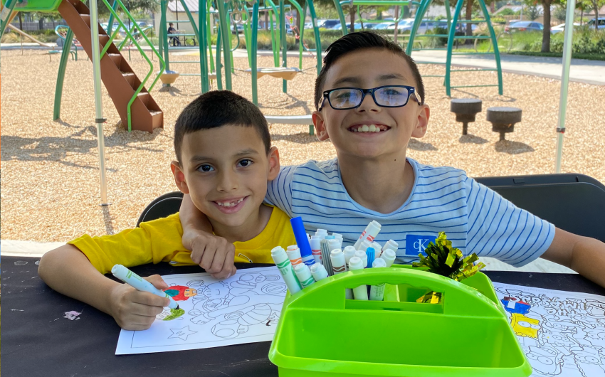 Kids engaging in crafts